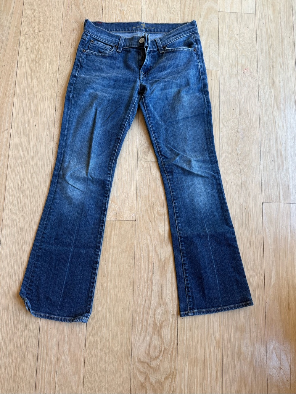 Women's Dark Blue Bootcut Jeans - Classic Denim